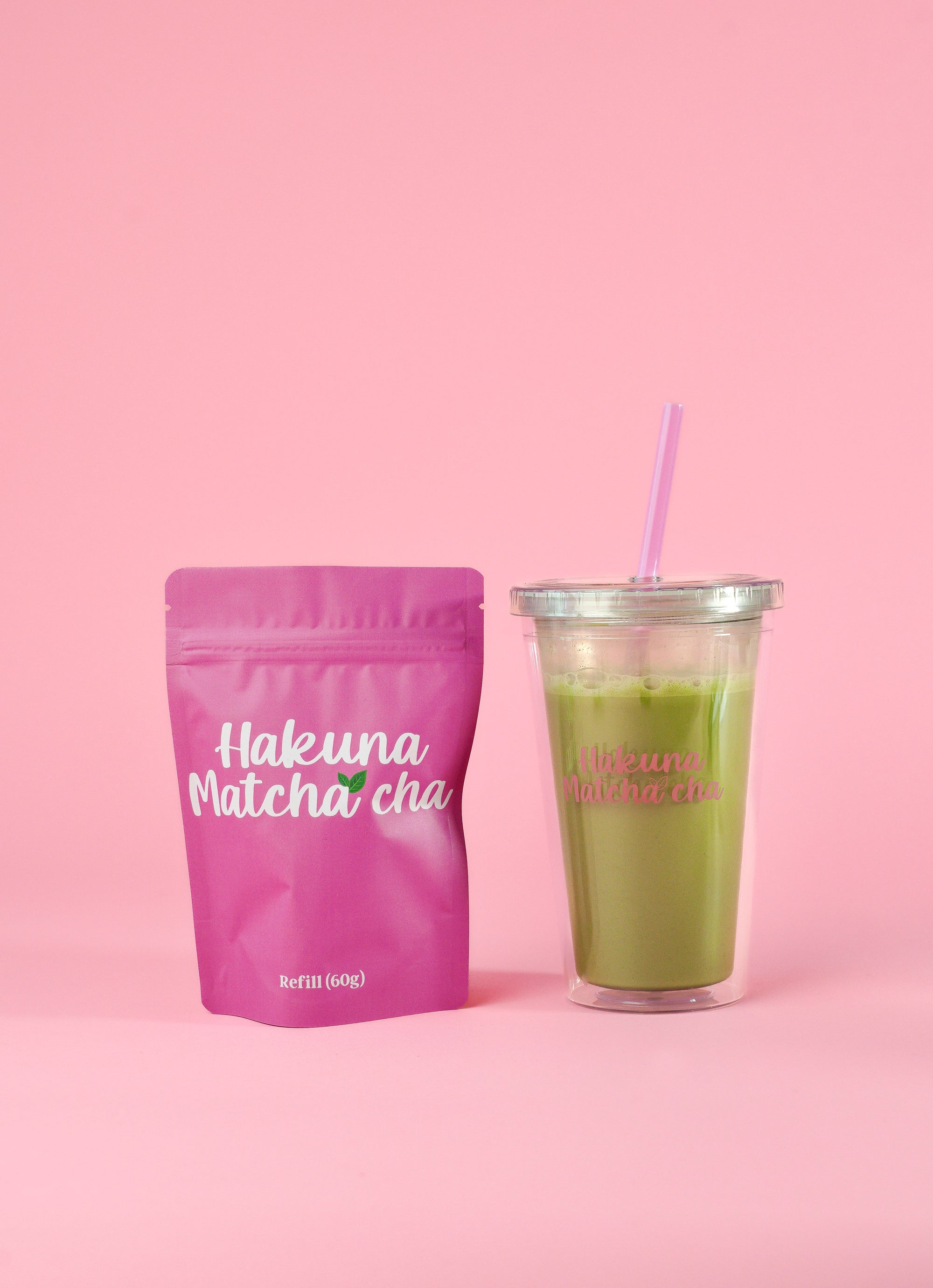 Matcha Green Dream Duo: Matcha Powder Refill Pouch 60gr & Takeaway Tumbler